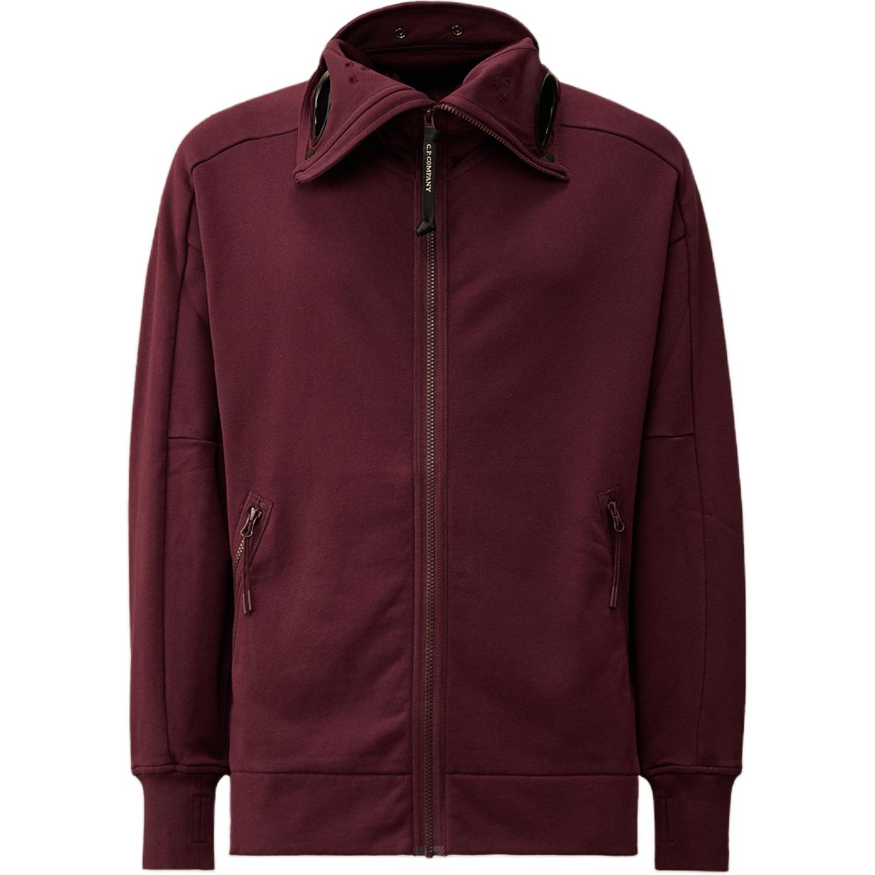 C.P. Company FW24 Purple Zipped Hoodie with Ribbed Long Sleeves CMSS141A005086W790