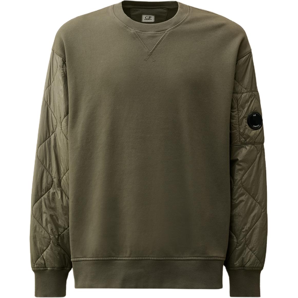 C.P. Company FW24 Quilted Crewneck Oversized Sweatshirt Green () CMSS003A005835M674