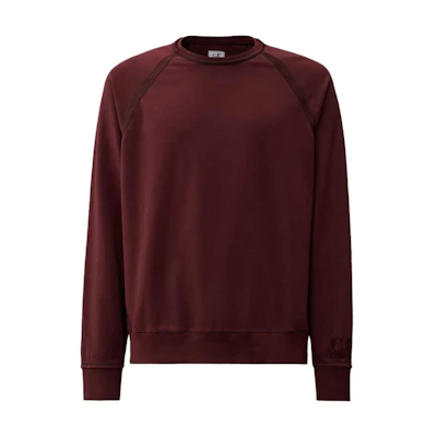 C.P. Company FW24 Ribbed Crewneck Logo Long Sleeve Sweatshirt Men’s Deep Purple CMSS068A002246G790