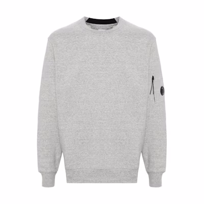 C.P. Company FW24 Textured Crewneck Pocket Logo Embroidered Sweatshirt Grey Men CMSS023A005086W-GRAY