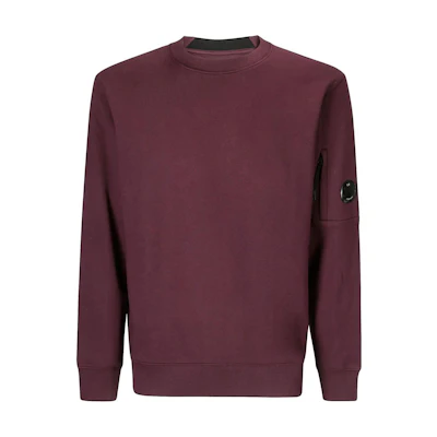 C.P. Company FW24 Textured Crewneck Pocket Logo Embroidered Sweatshirt Purple CMSS023A005086W790