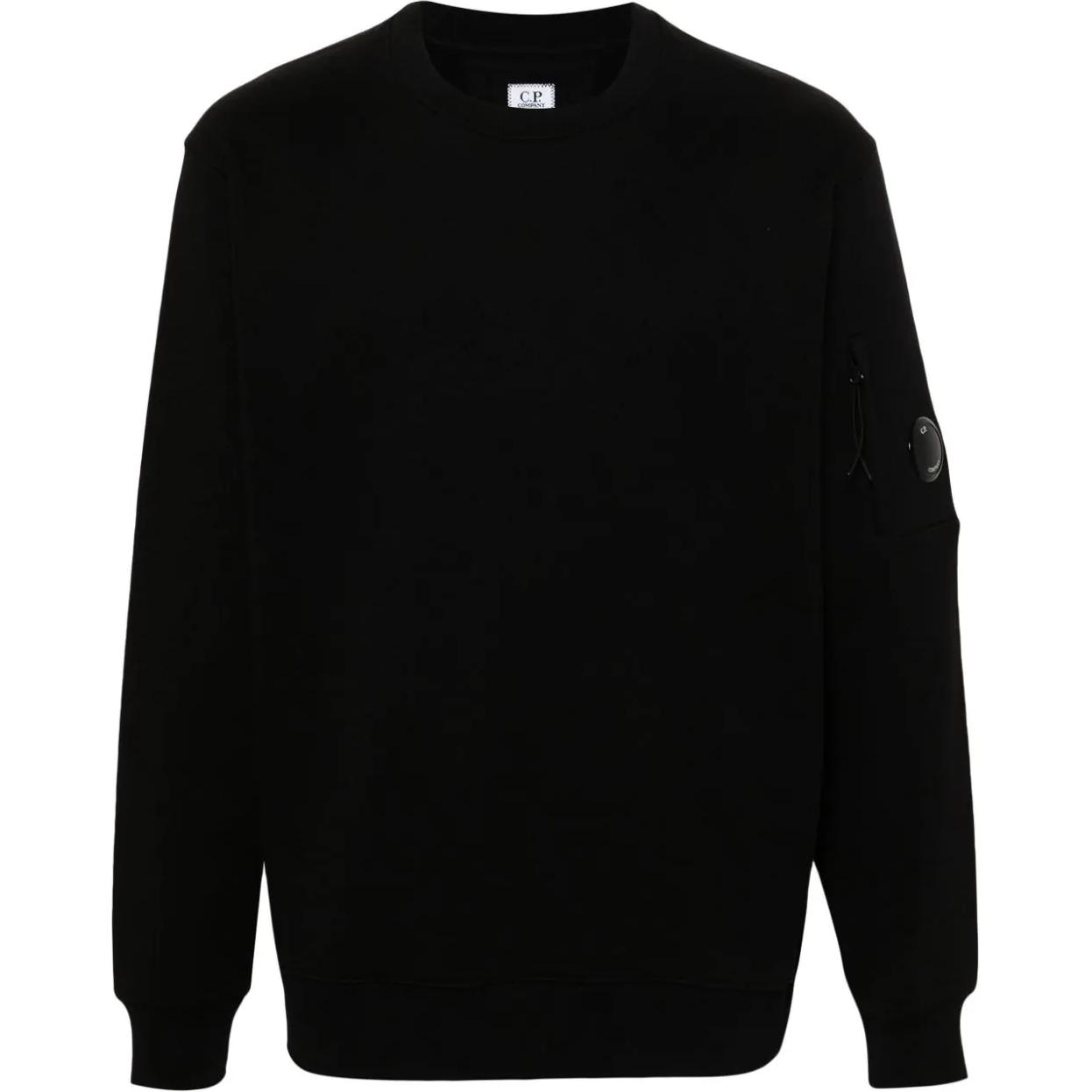 C.P. Company FW24 Textured Pocket Logo Crewneck Sweatshirt Men’s Black CMSS023A005086W999