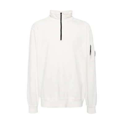 C.P. Company FW24 White High Neck Lens Detail Long Sleeve Sweatshirt Men CMSS059A002246G103