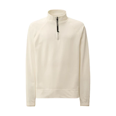 C.P. Company FW24 White Raglan Sweatshirt with Ribbed Hem and Embroidered Logo CMSS071A002246G103