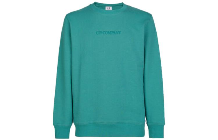 C.P. Company Gem Green Unisex Crewneck Sweatshirt with Letter Print 14CMSS085A005086W673