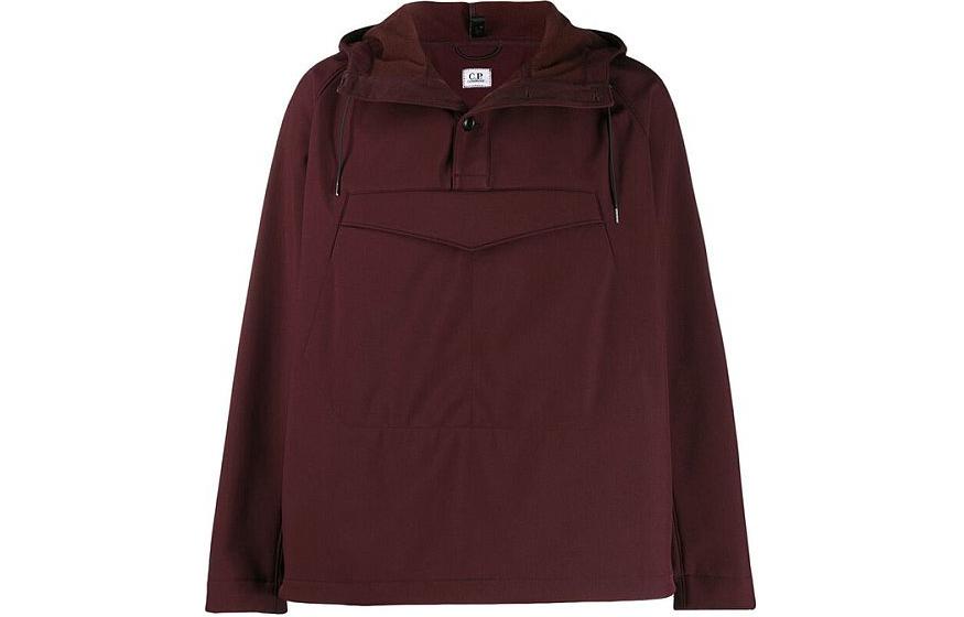 C.P. Company Goggle Hoodie Pullover Long Sleeve Deep Red 07CMOW015A005242A593