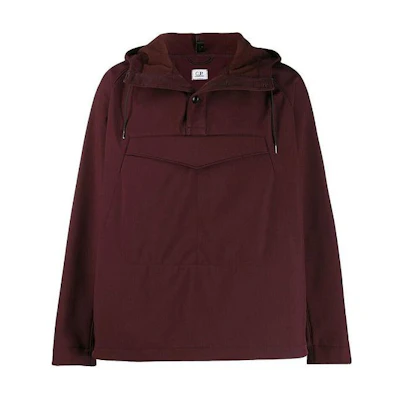 C.P. Company Goggle Hoodie Pullover Long Sleeve Deep Red 07CMOW015A005242A593