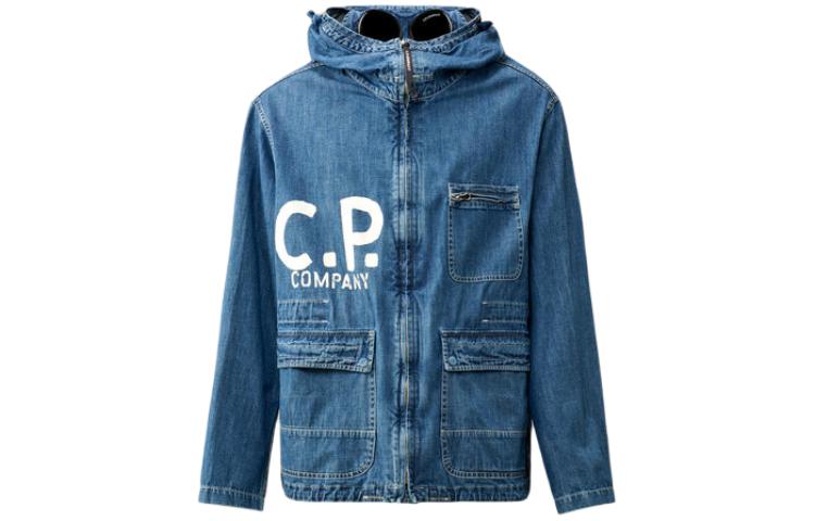 Order C.P. カンパニー ゴーグルプリント ジップアップ フーディ ジャケット ブルー 16CMOW132A006067WD11