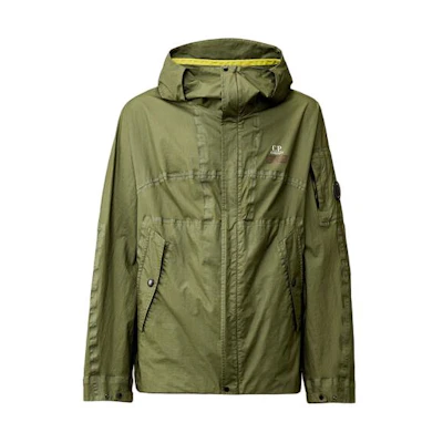 C.P. Company Gore G-Type Hooded Jacket Green Full-Zip Hooded Coat 16CMOW031A006366G042