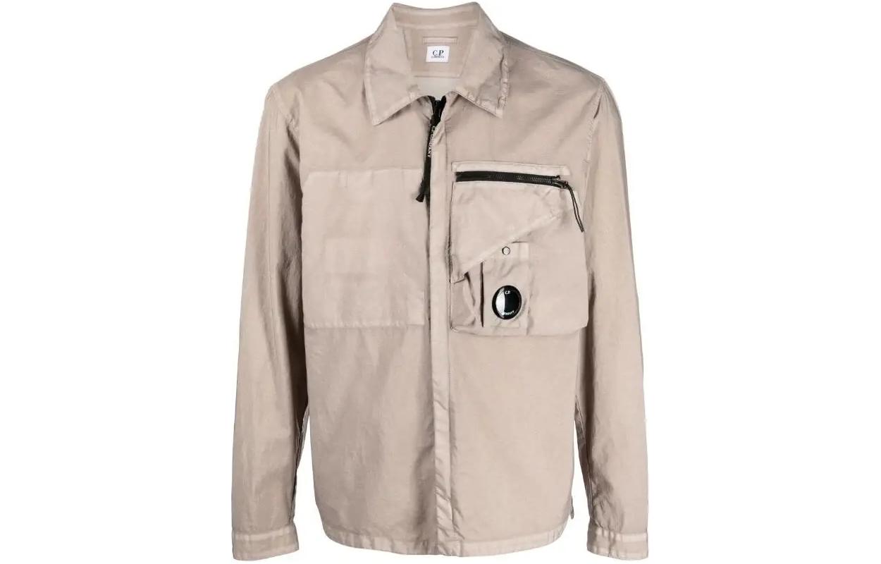 C.P. Company Gray Zip-Up Jacket with Pockets and Relaxed Fit 14CMOS103A005782G330