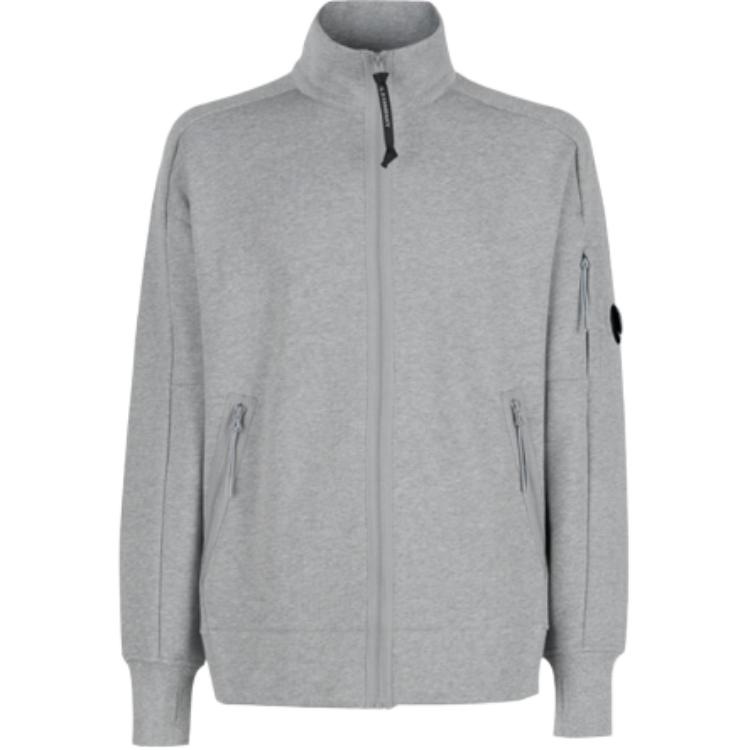 C.P. Company Gray Zip-Up Stand Collar Loose-Fit Sweatshirt 12CMSS125A005086WM93