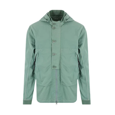 C.P. Company Green Casual Solid Color Hooded Jacket 16CMOS018A005991G626