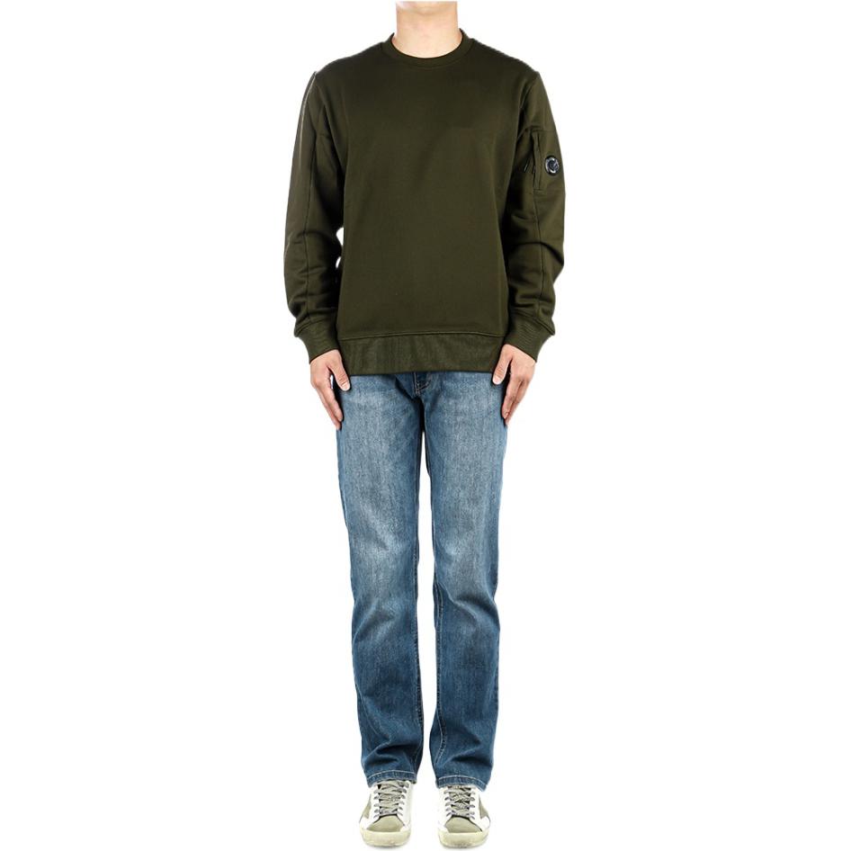 C.P. Company Green Crewneck Pullover Long Sleeve Sweatshirt CMSS022A5086W683