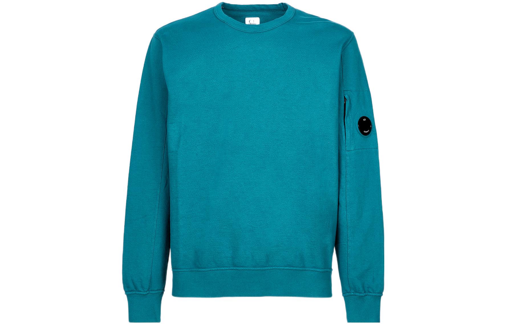 C.P. Company Green Crewneck Pullover Sweatshirt Long Sleeve Solid Color 13CMSS032A002246G-861