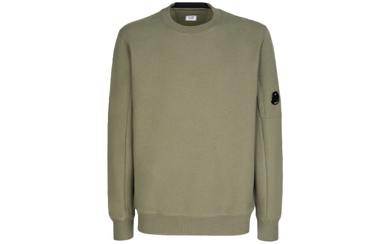 C.P. Company Green Crewneck Sweatshirt with Logo Accents 11CMSS055A005086W-665