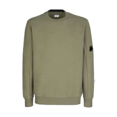 C.P. Company Green Crewneck Sweatshirt with Logo Accents 11CMSS055A005086W-665