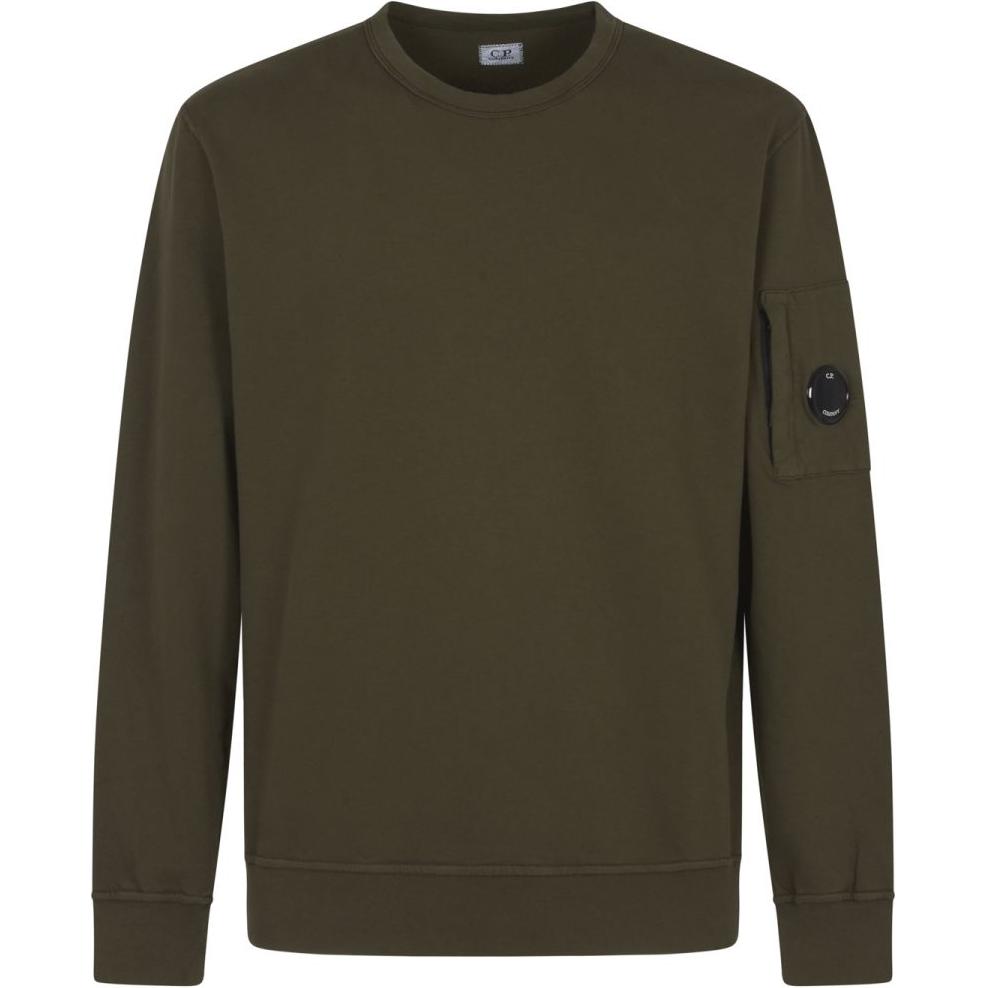 C.P. Company Green Crewneck Sweatshirt with Logo CMSS019A002246G683