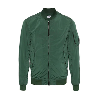 C.P. Company Green Full-Zip Bomber Jacket with Long Sleeves 16CMOW186A005864G649