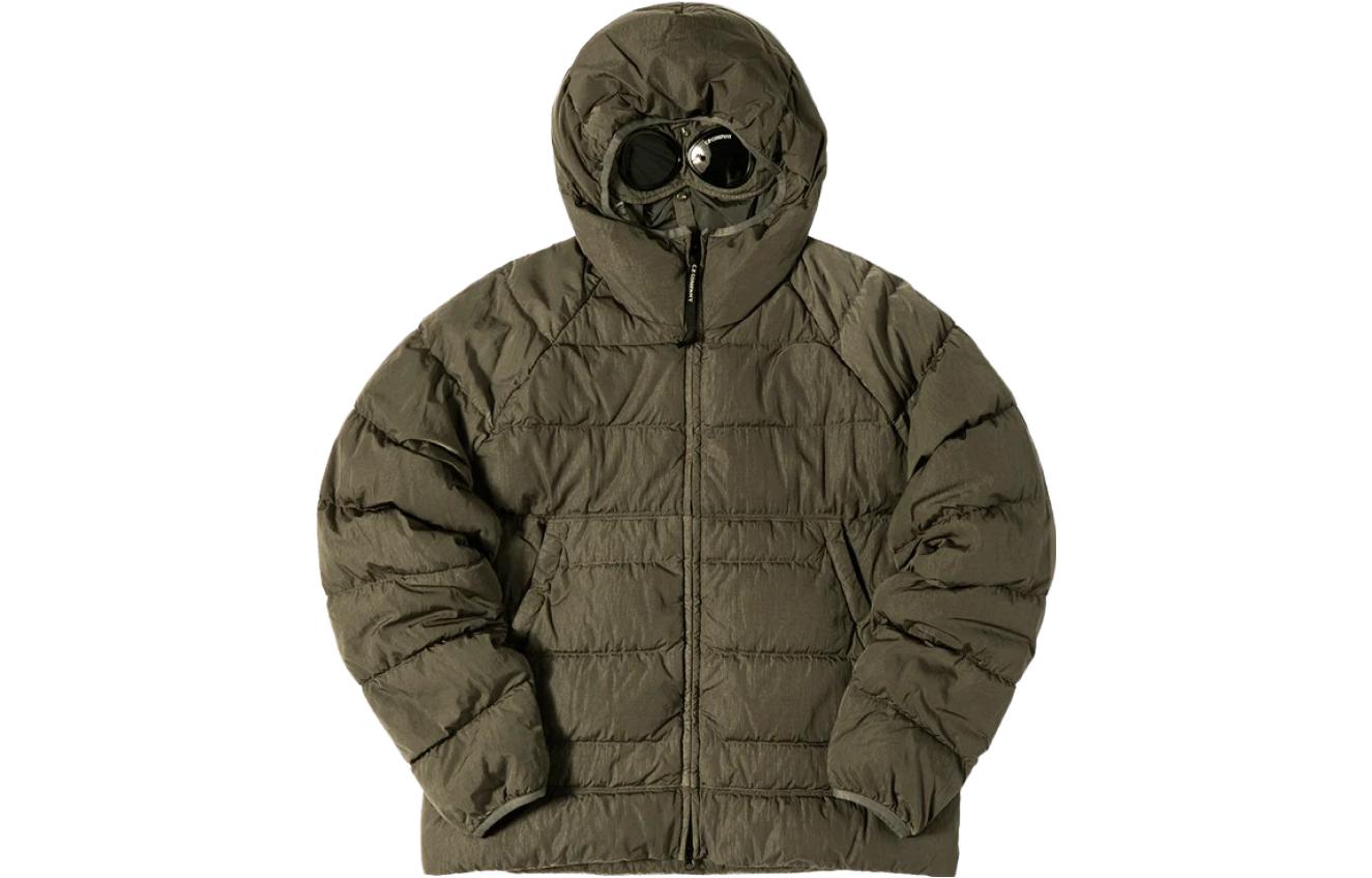 C.P. Company Green Goggle Hoodie Full-Zip Jacket for Men 13CMOW027A006369G669