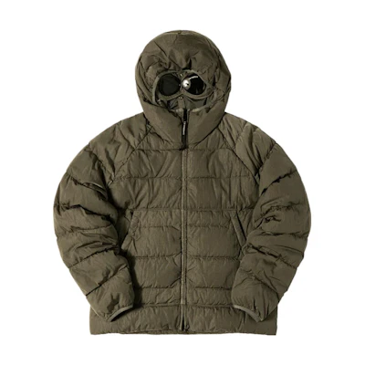 C.P. Company Green Goggle Hoodie Full-Zip Jacket for Men 13CMOW027A006369G669