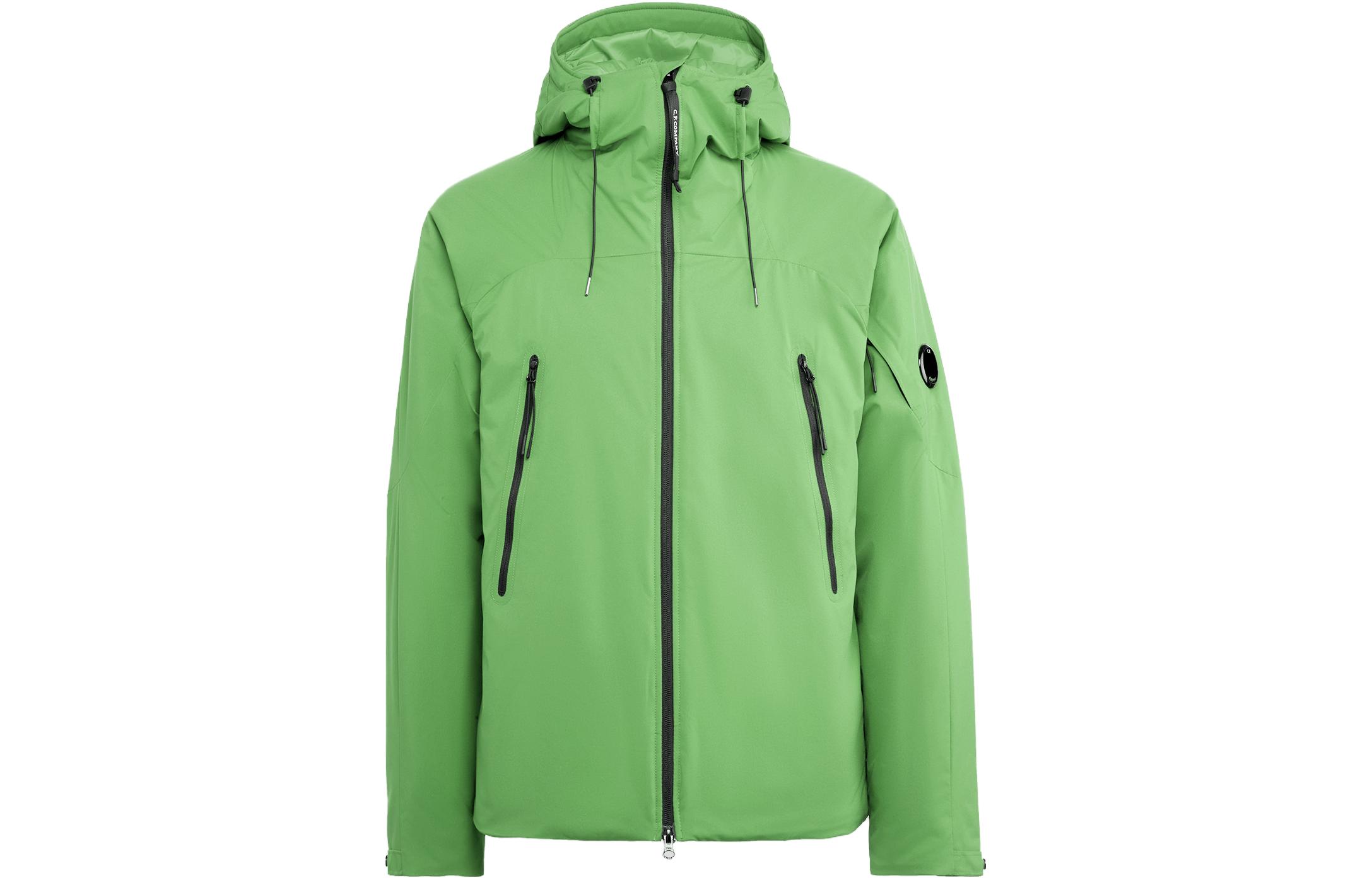 C.P. Company Green Hooded Lens Detail Zip Jacket CMOW025A004117A617