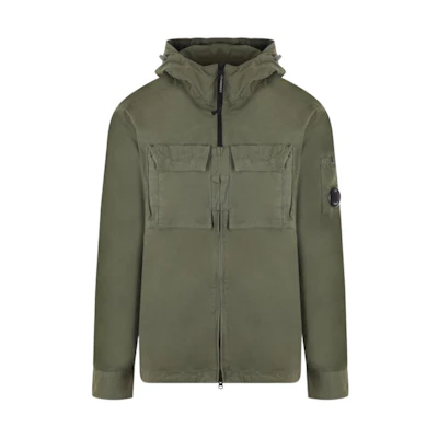 C.P. Company Green Logo Zip-Up Hoodie Jacket Long Sleeve 14CMSH093A006069G648