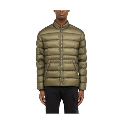 C.P. Company Green Quilted Stand Collar Jacket 15CMOW167A006099A335