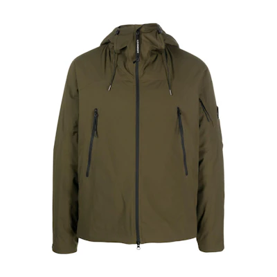 C.P. Company Green Relaxed Fit Zip-Up Hooded Jacket 15CMOW025A004117A