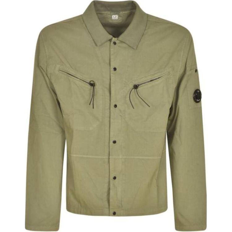 C.P. Company Green Single-Breasted Collar Long-Sleeve Jacket 16CMSH120A-002824G-627