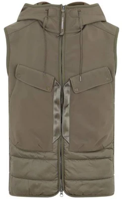 C.P. Company Green Sleeveless Zip Hoodie Jacket with Large Pocket MOW107A-006097M-665 Buy C.P. Company Green Sleeveless Zip Hoodie Jacket with Large Pocket MOW107A-006097M-665
