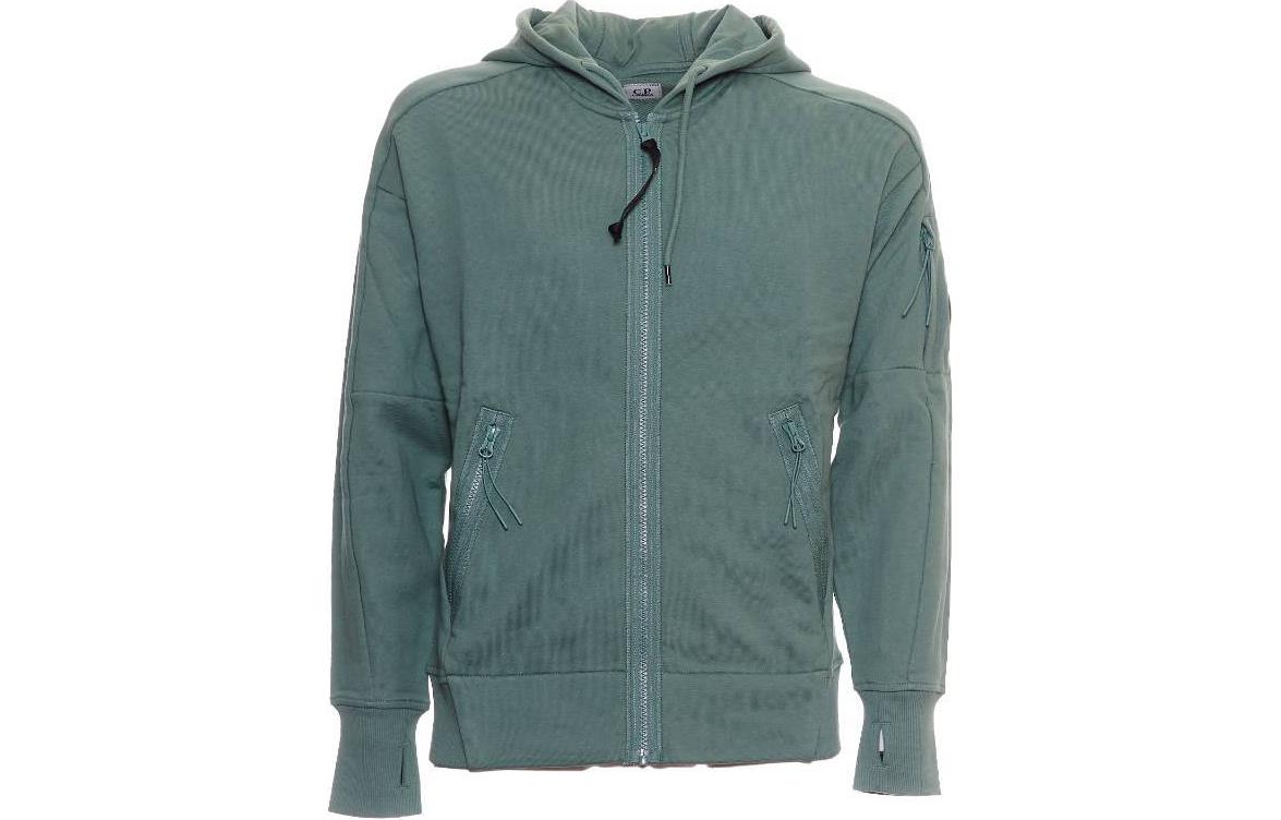 C.P. Company Green Solid Badge Logo Slim Fit Long Sleeve Jacket CMSS400A005086W626