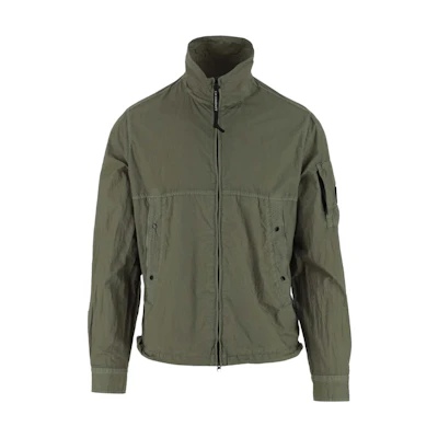 C.P. Company Green Solid Color Zip-Up Jacket CMOS110A005783G627