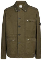 C.P. Company Green Solid Single-Breasted Collar Jacket 14CMOW245A006354G683 C.P. Company Green Solid Single-Breasted Collar Jacket 14CMOW245A006354G683