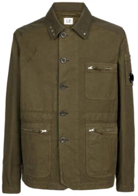 C.P. カンパニー グリーン 無地 シングルブレスト カラージャケット 14CMOW245A006354G683 Buy C.P. カンパニー グリーン 無地 シングルブレスト カラージャケット 14CMOW245A006354G683