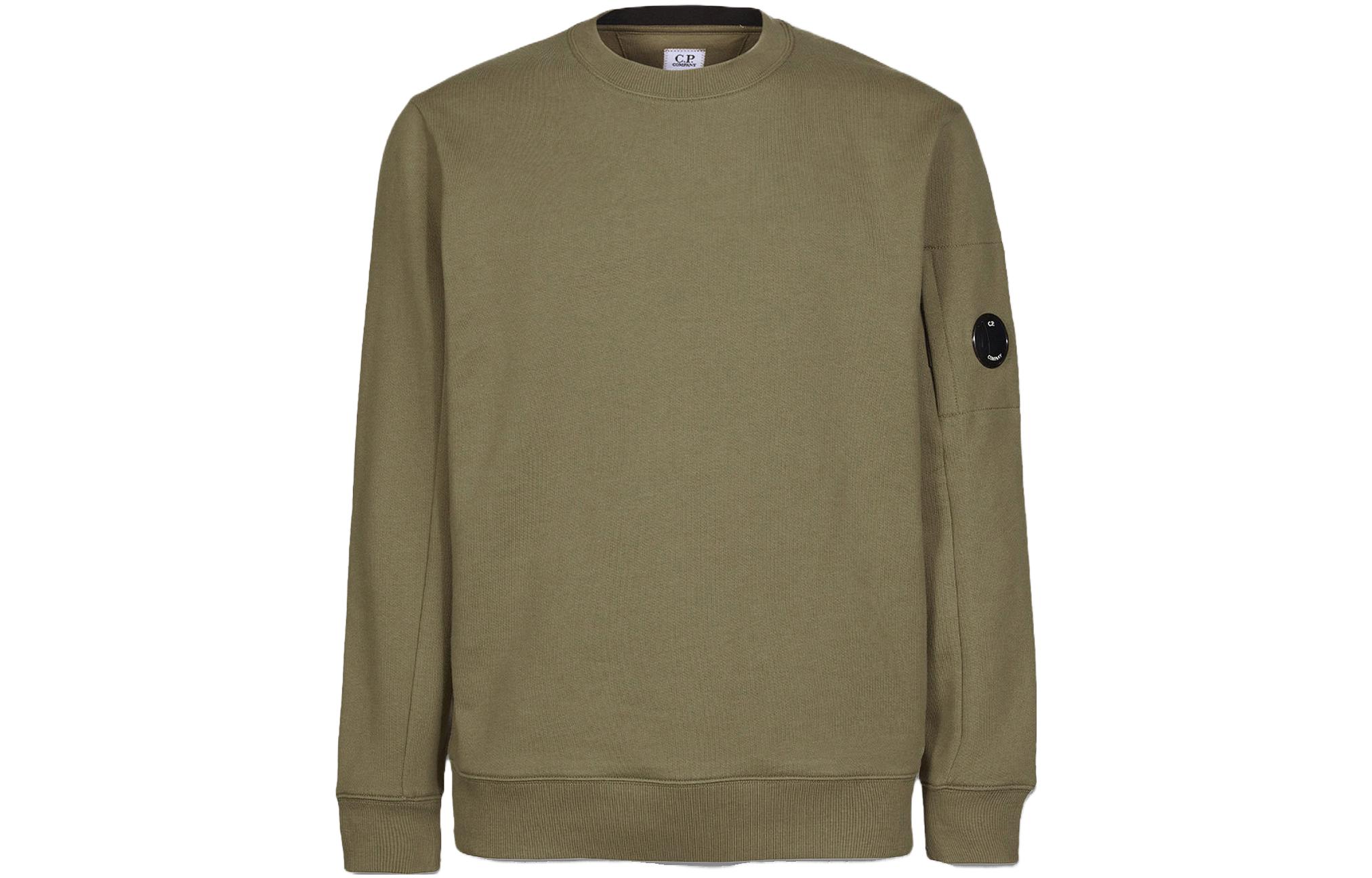 C.P. Company Green Solid Slim-Fit Crewneck Long-Sleeve Sweatshirt 14CMKN235A004128G339