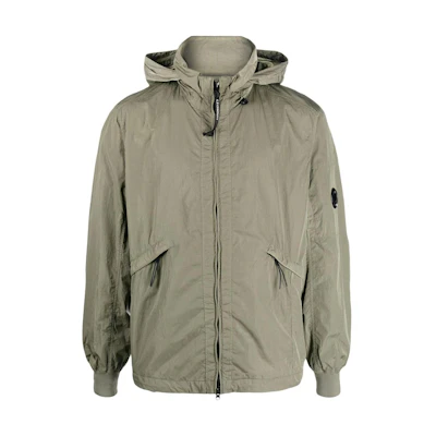 C.P. Company Green Solid Zip-Up Hoodie Jacket 16CMOW175A110030G627
