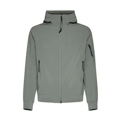 C.P. Company Green Solid Zip-Up Hoodie Jacket Long Sleeve Casual 16CMOW003A005968A627