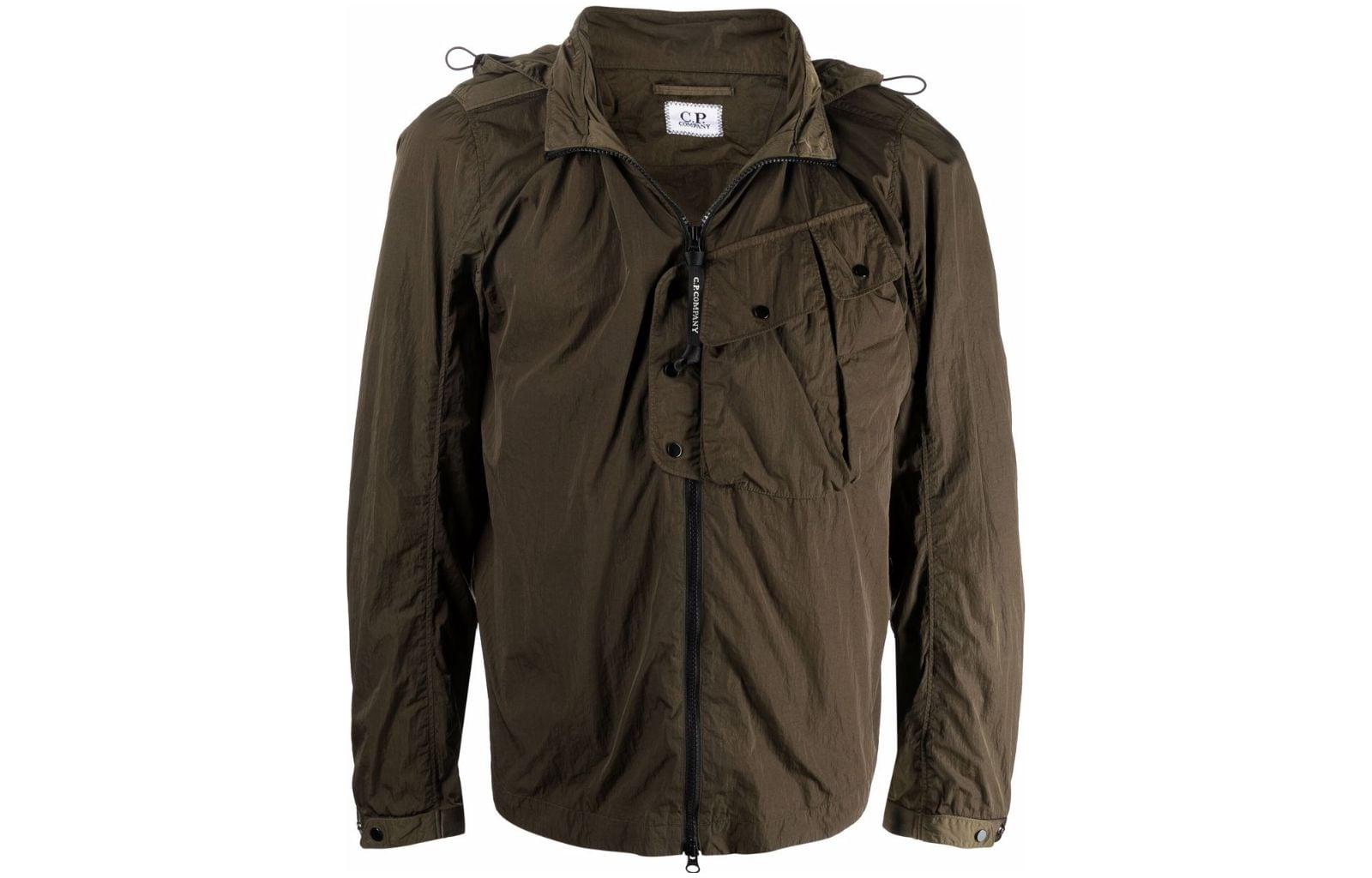 C.P. Company Green Zip-Up Hooded Jacket 12CMOS103A005904G683