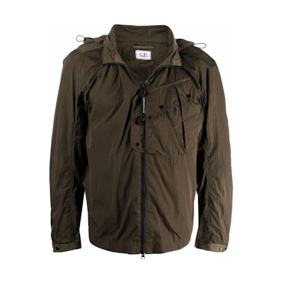 C.P. Company Green Zip-Up Hooded Jacket 12CMOS103A005904G683