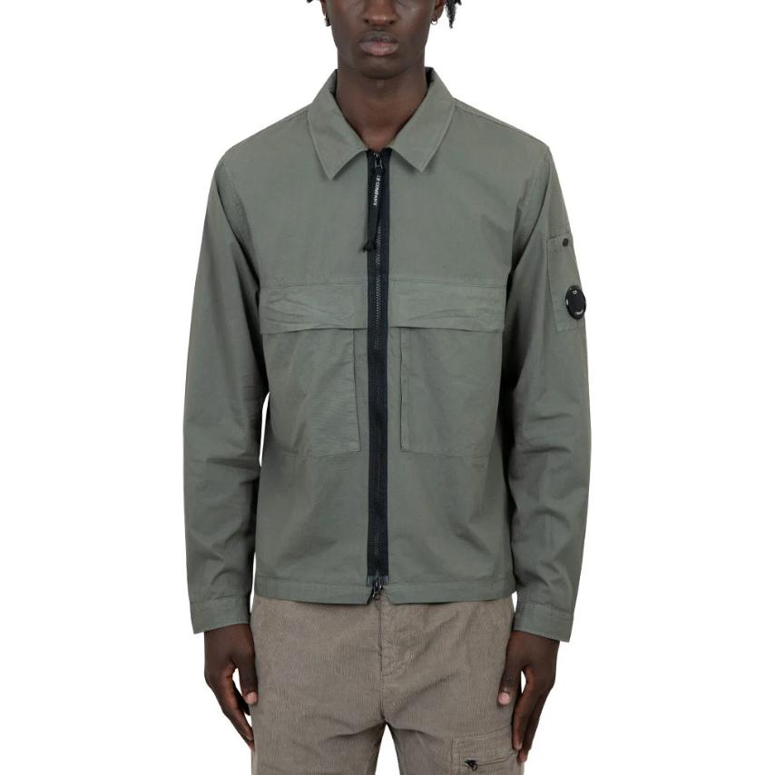 C.P. Company Green Zip-Up Long-Sleeve Jacket for Men CMOS125A110143G674