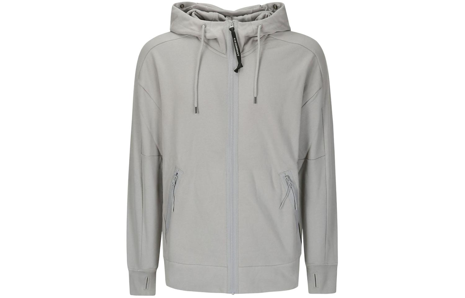 C.P. Company Grey Full-Zip Hoodie Jacket with Pockets 16CMSS082A005086W913