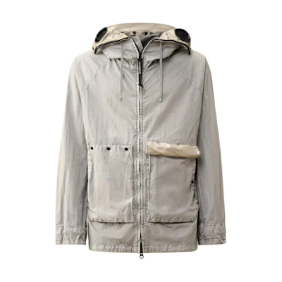 C.P. Company Grey Goggle Hooded Jacket with Zipper CMOW235A006233M913
