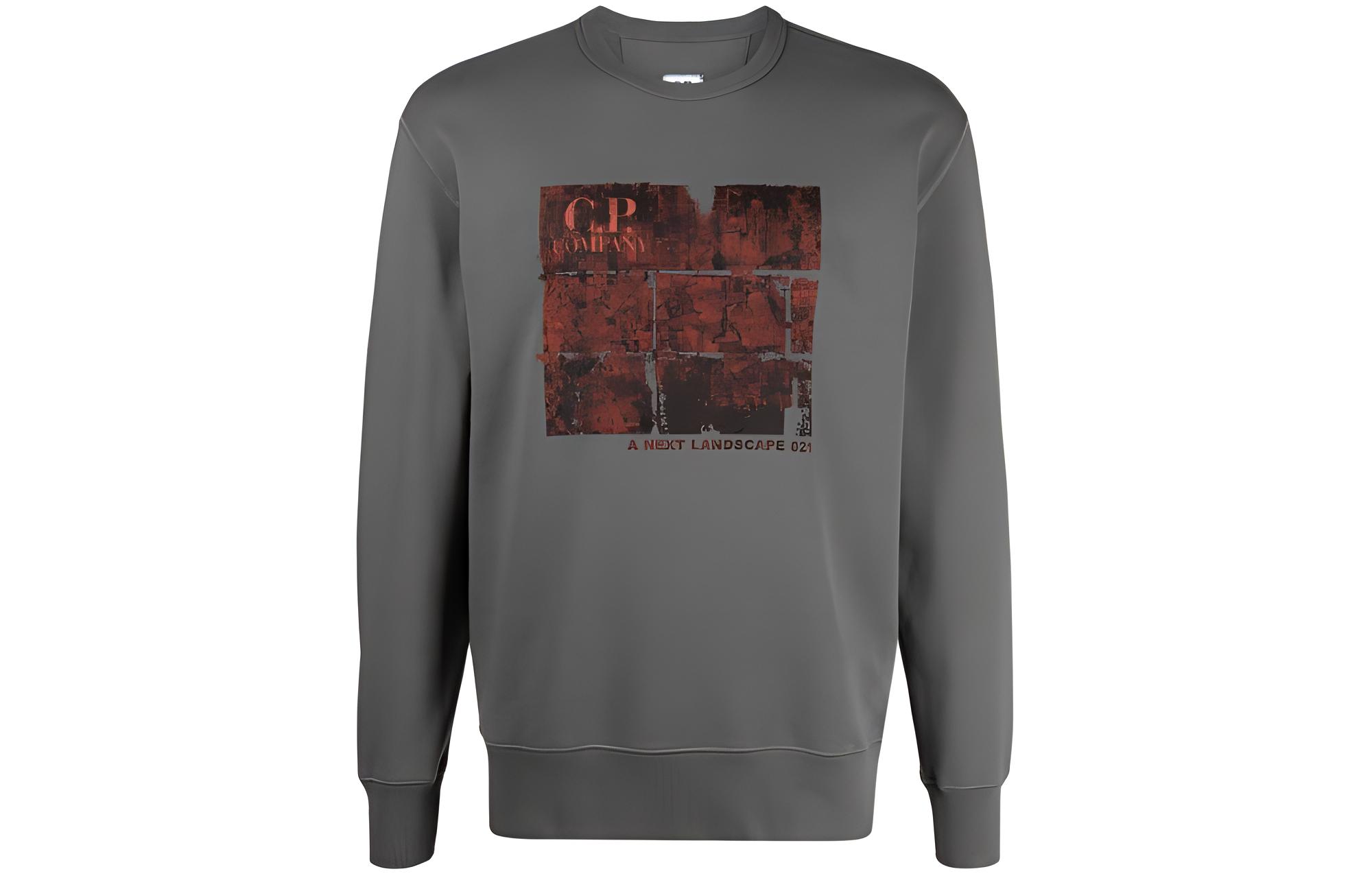C.P. Company Grey Graphic Crewneck Long Sleeve Sweatshirt 10CMSS303A005747W938