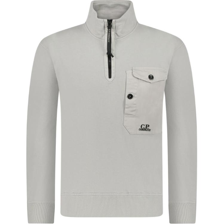 C.P. Company Grey Half-Zip Long-Sleeve Sweatshirt CMSS249A110039M913