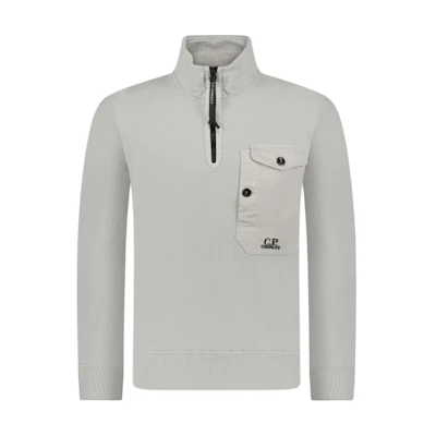 C.P. Company Grey Half-Zip Long-Sleeve Sweatshirt CMSS249A110039M913