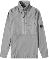 C.P. Company Grey High-Neck Cotton Half-Zip Logo Jacket 13CMSH190A006069G939 C.P. Company Grey High-Neck Cotton Half-Zip Logo Jacket 13CMSH190A006069G939