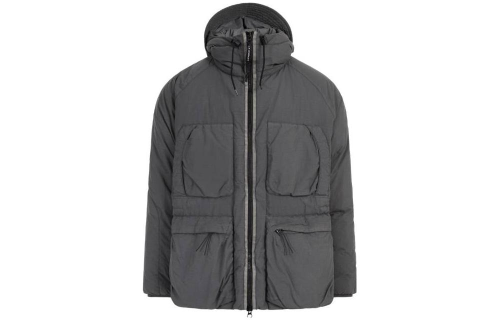 C.P. Company Grey Hoodie Jacket with Zipper and Pocket Design MOW252A005991G