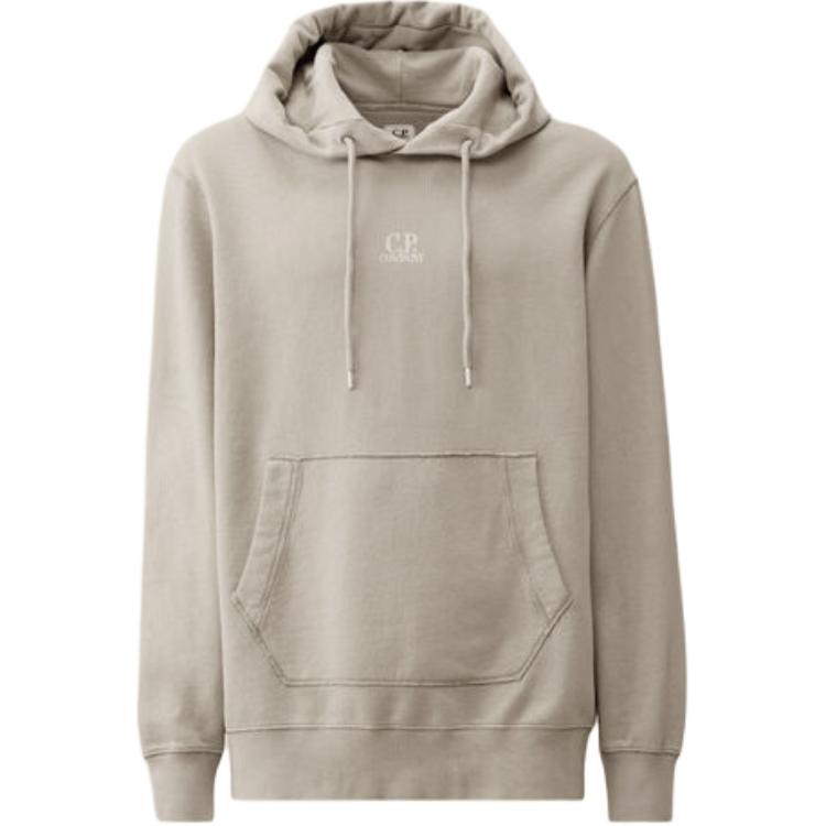 C.P. Company Grey Hoodie with Logo Embroidery CMSS305A006312G913