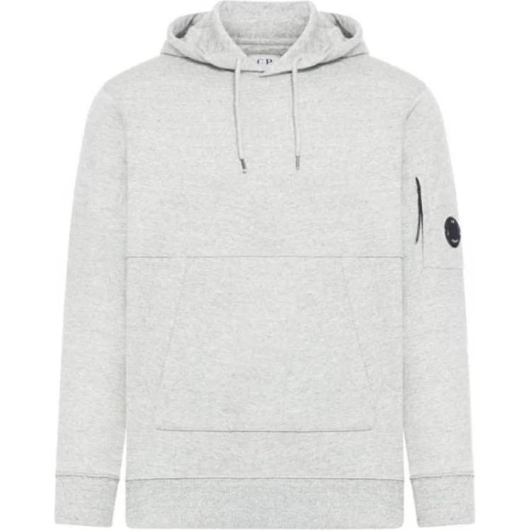 C.P. Company Grey Hoodie with Logo Patch for Men CMSS024A005086WM94