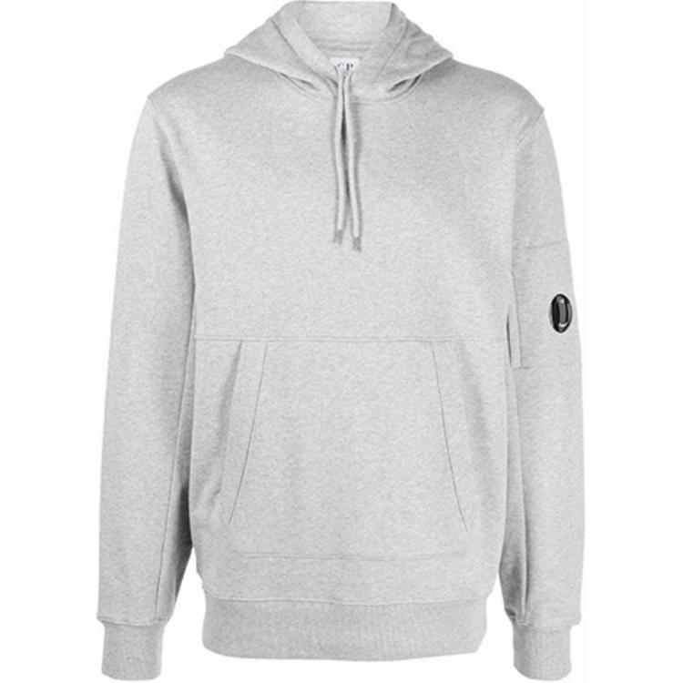 C.P. Company Grey Hoodie with Zipper Sleeve Pocket 12CMSS023A005086W-937